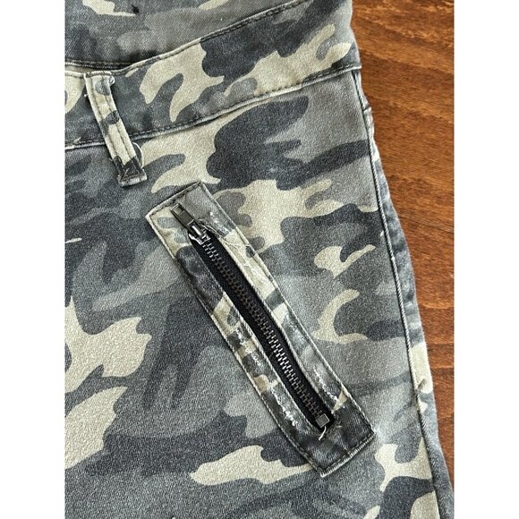 KUT From The Kloth Jeans Womens 10Green Camo Moto Zip Pocket Connie Ankle Skinny - Picture 4 of 10
